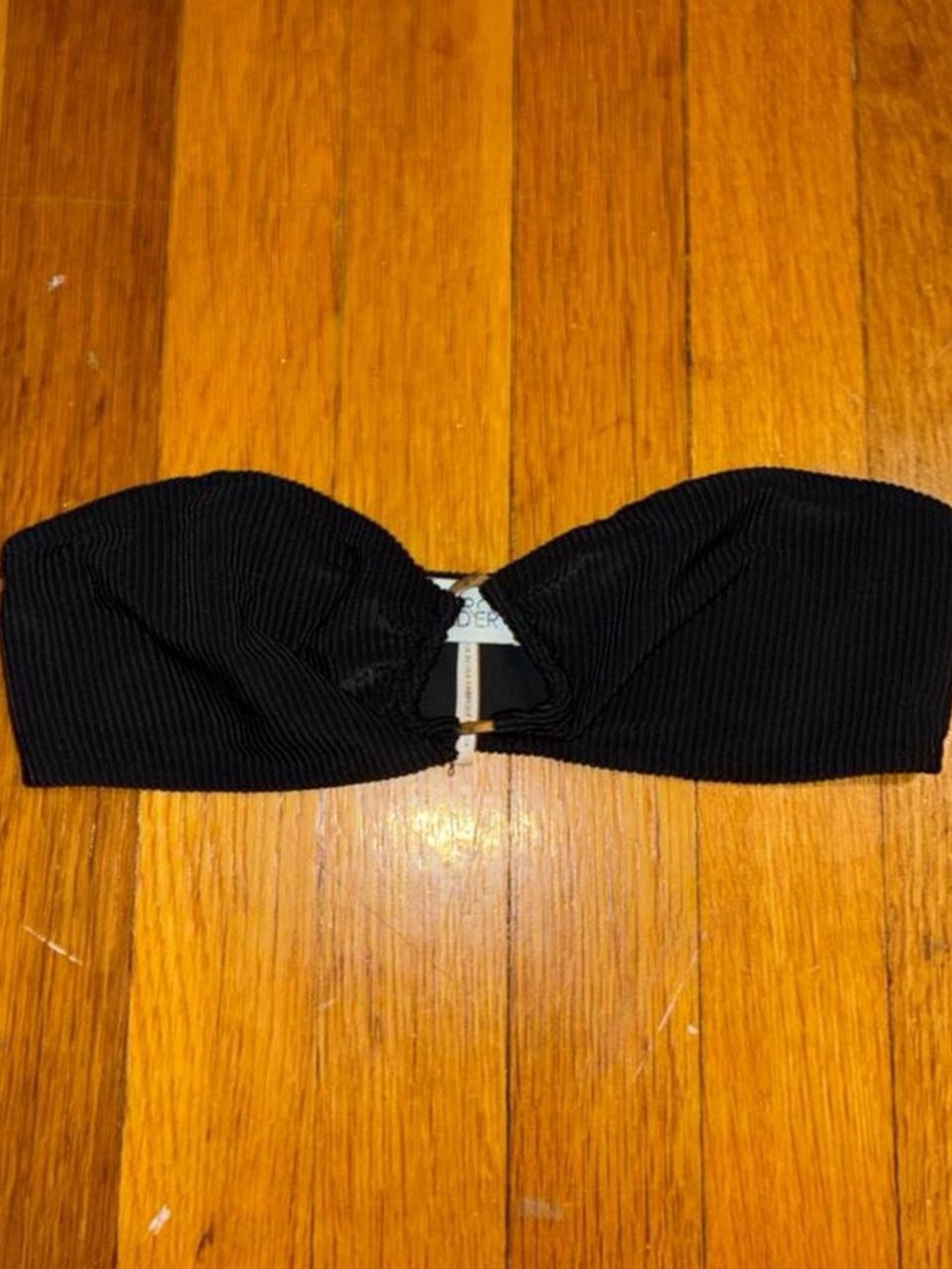 Urban Outfitters Black Ribbed Strapless Bandeau